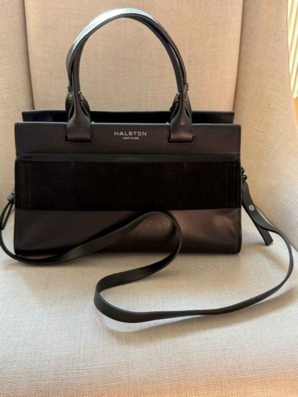 Black Halston Heritage Satchel Purse